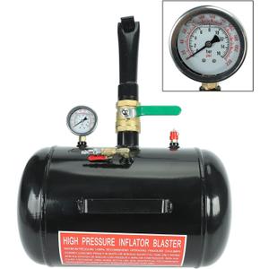 BLACKHORSE-RACING 5 Gallon Air Tire Bead Seater - 145PSI Blaster Tool Seating Inflator w/Gauge Car Truck ATV Tank Heavy Duty - Black