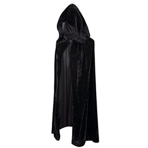 Crizcape Kids Costumes Capes Cloak with Hood for Halloween Party 14-18 Years Black