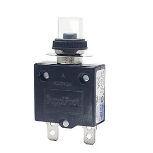 USA 30 Amp 98 Series Quick Connect Terminals Push-to-Reset Thermal Circuit Breaker with Transparent Waterproof Button Dust Cover (2 Pack)