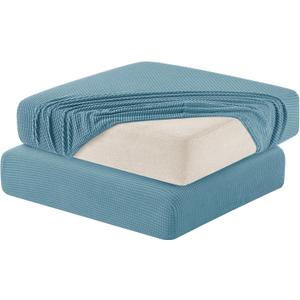 Hokway 2 Piece Couch Cushion Slipcovers Stretch Reversible Cushion Replacement Slipcovers Sofa Cushion Covers(Smoky Blue, 2)
