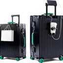 20" Zipperless Aluminum Frame Hardside Carry On Luggage, Onyx Black