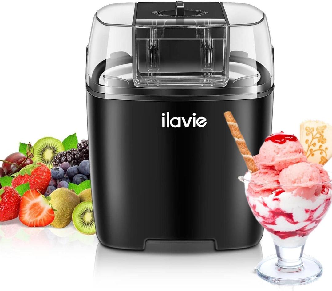 Ice Cream Maker, Mix-ins, Milkshakes, Frozen Yogurt, Sorbet, Gelato Soft Serve Machine with Auto Shut-off Timer, 1.5 Quart Container & Lid Removable Inner Bowl, Gifts for Kids Home