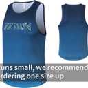 Men's Gradient Quick Dry Tank Top, Cool Mesh Sleeveless Gym Workout Shirt (L)