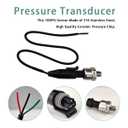 Pressure Transducer Sender Sensor with Connector, 1/8"NPT Thread Stainless Steel Fuel Pressure Sensor for Oil Fuel Air Water (100PSI)