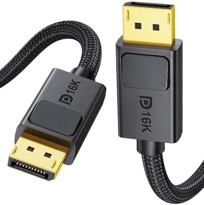 Silkland 54Gbps DisplayPort Cable 2.1 [VESA Certified], [8K@165Hz, 4K@480Hz 360Hz 240Hz] DP 2.1 Cable 16K, DP54 HDR DSC 1440P Display Port Cord Compatible G-Sync Gaming Monitor 5090 7900XTX, 6.6FT
