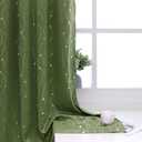 BGment Olive Green Blackout Curtains 90 Inch Length 2 Panels Set, Grommet Thermal Insulated Blackout Curtains with Wave Line and Dots Printed for Living Room, Each Panel 52 x 90 Inch