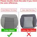 NLQR Front Driver Side Bottom Replacement Perforated Cloth Seat Cover Flint Gray #PE or NE Compatible with Ford F150 XLT F150 STX F150 FX4 2004 2005 2006 2007 2008