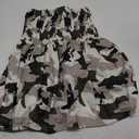 Floral Smocked Ruffled Strapless Bandeau Tank Women Summer Backless Tube Top Sleeveless Loose Holiday Shirts Blouse S