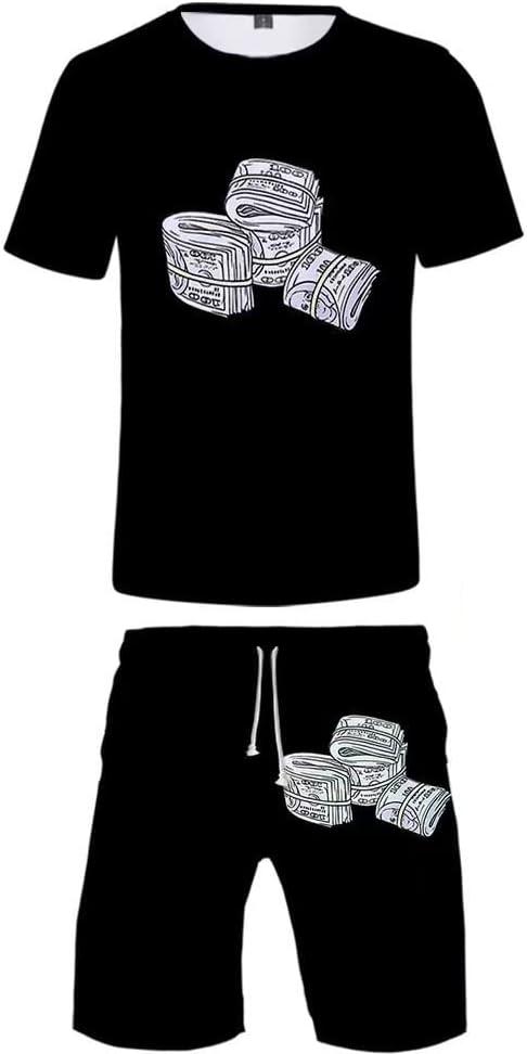 Anime Shirt and Shorts Sets Casual Tshit and Pants Beach Tracksuits Swim Trunks Suit for Men Women (Medium)