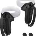 AMZDM Controller Grip for Oculus Quest 2 Accessories Grips Cover for VR Touch Controllers Covers Protector with Non-Slip Thumb Grips 1Pair Black
