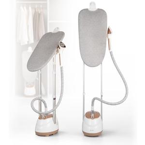 HAPAIS Steamer for Clothes,1800W Standing Garment Steamer 30s Fast Heat,90° Rotating Ironing Board,2L Tank for All Fabrics like Silk,Heavy Duty Double Pole Professional Clothes Steamer for Family