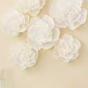 Crepe Paper Flowers Decoration for Wall, Artificial Flowers for Wedding Decor,Flower Backdrop Decor,Baby Shower,Birthday Party,Photo Backdrop,Archway Decor, Nursery Wall Decor(White,Set/6)