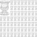 80 Pcs Glass Candlestick Holders Bulk 2.5 Inch Clear Glass Small Ritual Candle Stand Taper Candle Holders Table Centerpieces for Christmas Wedding Party Dining