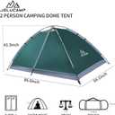 JELUCAMP 1/ 2 Person Dome Tents for Camping, Lightweight Portable Single Backpacking Tent, Small Easy Setup Outdoor Waterproof Camping Hiking Tent for Adults, 2 Person Tent, Dark Green