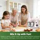 Stand Mixer, Compact & Space-Saving, Stainless Steel Bowl, Unique & Playful Design, Effcient 300W Motor, Dishwasher-Safe Attachments, SM-2549A (Pink)
