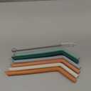 Nightingale Silicone Smoothie Straws - Flexible, Reusable Wide Drinking Straw with Cleaning Brush -Compatible w/Stanley 30oz - Bendy Boba Straws- Food-Safe, No BPA, Dishwasher Safe - Set of 6 (Forest)