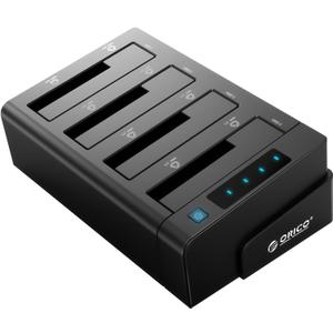 ORICO 4 Bay External Hard Drive Docking Station USB 3.2 Gen 1 to SATA I/II/III for 2.5''/3.5'' HDD SSD with Hard Drive Duplicator/Cloner Function Support UASP [4 x 20TB]-6648US3