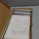 BathAce Hand Towel Holder, F-Shape Hand Towel Stand with Marble Base, Stainless Steel Swivel Hand Towel Rack Standing Towel Bar for Bathroom Kitchen Countertop, 2 Arms (Brushed Nickel)