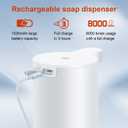 Automatic Soap Dispenser: LAOPAO Rechargeable Touchless Foaming Soap Dispenser Stainless Steel Foam Soap Pump for Bathroom Kitchen Xmas Gift, 9oz, White