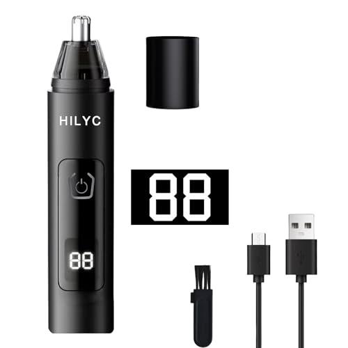Ear and Nose Hair Trimmer Suitable for Men and Women, With LED Display Screen, USB Rechargeable, 2024 Professional Painless Eyebrow, Facial and Nose Hair Trimmer, IPX7 Waterproof Double-Edged Blade