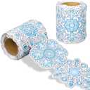 2 x Whaline Winter Snowflake Bulletin Board Border Christmas Blue White Snowflake Rolled Self Adhesive Border Trim Stickers for Xmas Holiday Party Classroom School Office Chalkboard Wall Decor, 32.8Ft