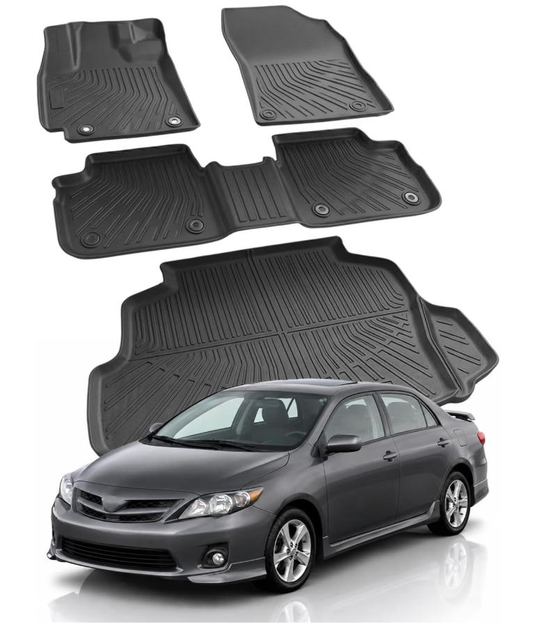 Floor Mats Fit for Toyota Corolla Sedan 2014-2019, Floor Liners + Cargo Mat