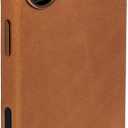 Dockem Genuine Leather Case for iPhone 17 Compatible with MagSafe, with Capacitive Camera Control Button (MSGL, Light Brown)