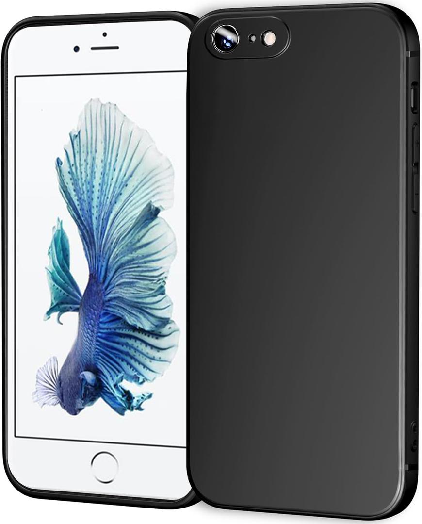 TENOC Phone Case Compatible with iPhone 6 & iPhone 6s, Black Case Anti-Fingerprint Protective Bumper Matte Cover for 4.7 Inch