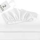 Biloban Twin Fitted Sheet 2 Pack, Twin Bedding Fitted Sheets Only with Deep Pocket up to 14", Bottom Sheet, Shrinkage & Stain Resistant Fitted Bed Sheets, Wrinkle Free & Easy Care, White