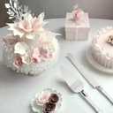 3 x Silver Crystal Cake Cutting Set for Wedding, 2-Piece Stainless Steel Cake Cutter Set, Clear Wedding Cake Knife Set, Cake Knife and Server Set, Cake Cutting Utensils with Faux Crystal Handle