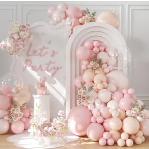 Dusty Pink Balloon Arch Kit, 126 Pcs Pastel Macaron Balloon Garland Kit Include Light Pink Sand White Orange Balloons for Birthday Baby Shower Wedding Bridal Gender Reveal Decorations