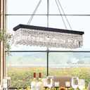 Hong Kong Best New Zhu Yuan Lighting Co. Cassiopeia 8-Light Crystal Chandelier Black 49 to 60 Inches Painted