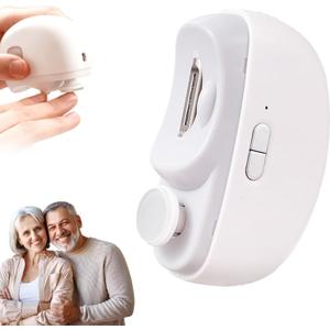 Easyclip Smart Nail Clipper - 3 in 1 Smart Electric Nail Clippers for Seniors, Baby and Adults, Polishing Clipper with LED Light, Suitable for Fingernail Toenails(White)