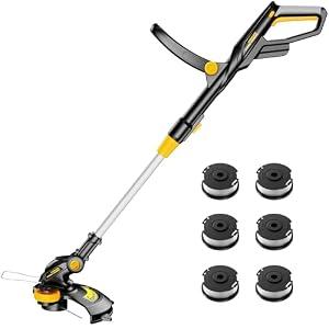 HEINPRO Cordless String Trimmer Compatible with Dewalt 20V MAX Battery, 12-Inch Weed Wacker Cordless Auto Line Feed,Electric Weed Eater Battery Powered Grass Trimmer w/6 Line Spools(Tool Only)