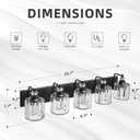 5-Light Black Bathroom Light Fixtures Over Mirror Modern Vanity Lights Crystal Wall Sconce Vintage Bathroom Lighting with Crystal Shade E26 Base for Bedroom, Living Room, Hallway