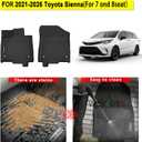 Floor Mats for Toyota Sienna 2026 2025 2024 2023 2022 2021 Fit LEXLEXSEWoodland EditionLimitedPlatinum TPE All Weather Protection Full Coverage Front Liner for Sienna