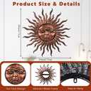 VEWOGARDEN Sun Outdoor Wall Decor, 29" Waterproof Large Metal Wall Art for Home Outside Patio Garden Fence Decorations, Antique Bronze