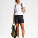 SANTINY Women's 5"/7" Hiking Golf Shorts Quick Dry Stretch Casual Work Shorts with Pockets for Women Walking Travel Summer (Black, M)