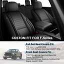 Car Seat Covers Fit for 2009-2026 Ford F150 2017-2026 F250 F350 F450 Waterproof Faux Leather Seat Covers (Full Set, Black)