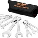 HORUSDY Thin Wrenches Set | Metric | 10-Piece | Including 5.5mm to 27mm | Bike Wrench Set | Thin Open End Wrench Set with Rolling Pouch