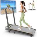 Foldable Walking Pad Treadmill with 12% Incline Upgrade 3.5HP Low Noise Walking Pad Treadmill with Handle Bar 4 in 1 Under Desk Treadmills for Home/Office, 359898