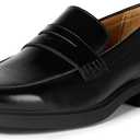 Amazon Essentials Men's Classic Penny Loafers Dress Shoes (12, Black Faux Leather)