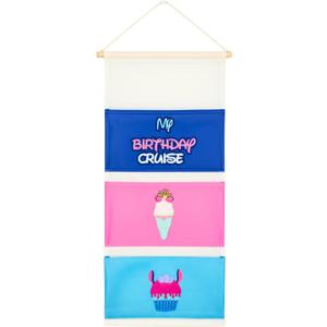 Birthday Fish Extender Hanger for Disney Cruise Gift Exchange Pixie Dust DCL Door Hanging Mail Box Bag Personalized 2025 2026 (3 pockets)