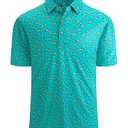 Deer Lady Mens Golf Shirts Short Sleeve Moisture Wicking Dry Fit Performance Athletic Polo Shirt Green L