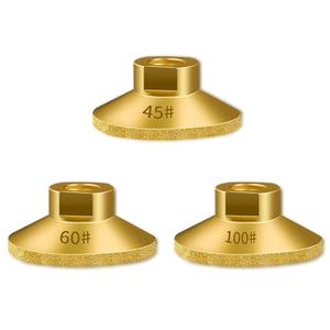 3 Pack 2inch Brazing Discs Brazed Flat Grinding Head, Diamond Grinding Cup Wheel for Angle Grinder Tool