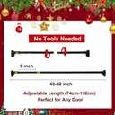 Christmas Garland Hanger for Front Door - Fits 43" to 52" Doors, Holds up to 110 Lbs, Adjustable Wreath Holder for Christmas, Halloween Decorations, No Screws Drilling, Damage-Free Installation