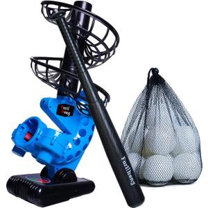 Furlihong 380BH Baseball Pitching Machine, Battery Powered, Angle Adjustable, Comes with Bat and One Dozen Training Balls, for Kids and Beginner