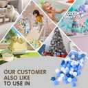 Realhaha Ball Pit Balls 100 PCS, Star Shapes for Babies Kids Playpen Plastic Balls for Babies Ball Pool Puppy Playballs, Pearl Blue Blue White
