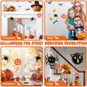 2 x Cute Halloween Garland, Spider Ghost Pumpkin Decorations Wooden Beads Felt Halloween Garland for Bedroom Haunted House Fireplace Wall Indoor Outdoor