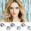 Tear Face Gems Glitter Tattoo for Eye Corner and Forehead Bindi Rhinestone Face Jewelry Rave Party Decorations For Women Kids, 2-Pack